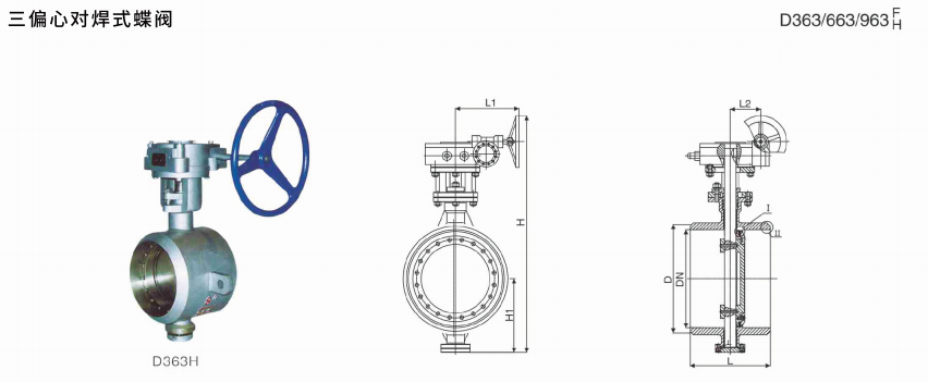 Three eccentric butt welding butt valve