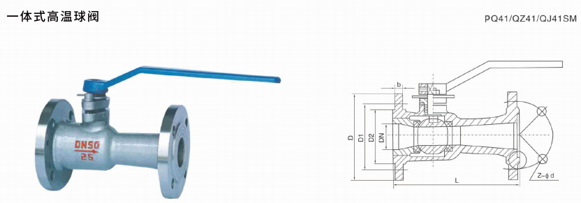Integrated high temperature ball valve
